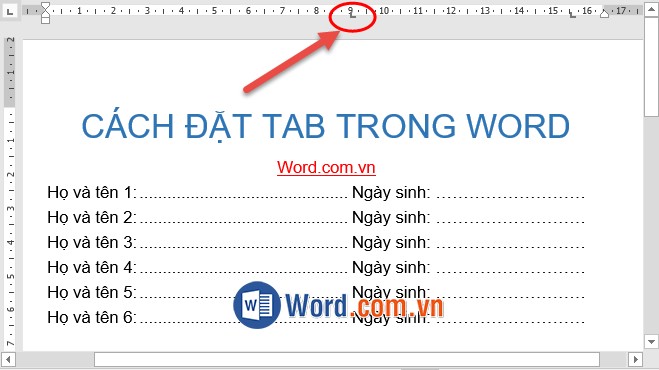 Cách đặt Tab trong Word