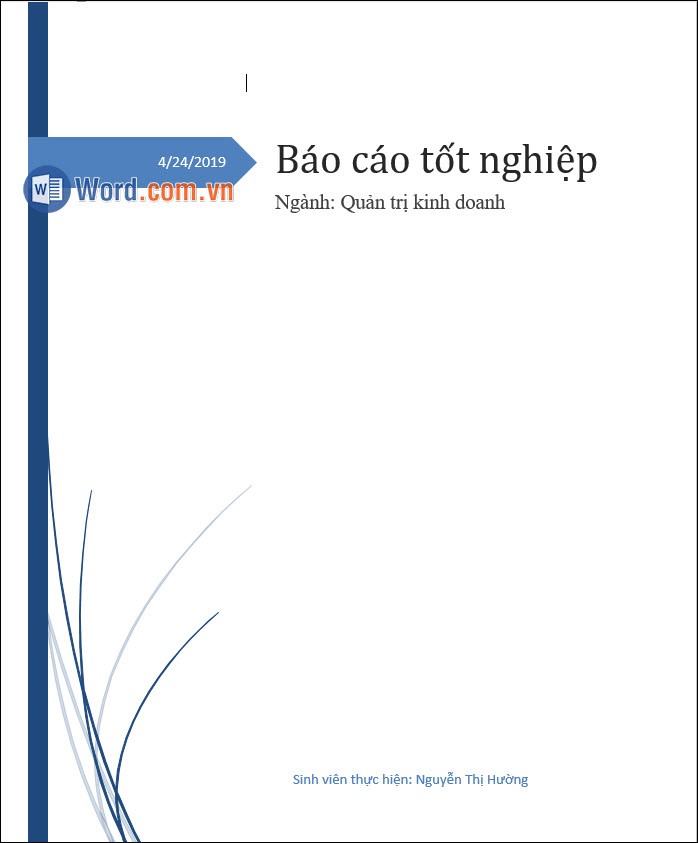 Kết quả sau khi chỉnh sửa nội dung trang bìa