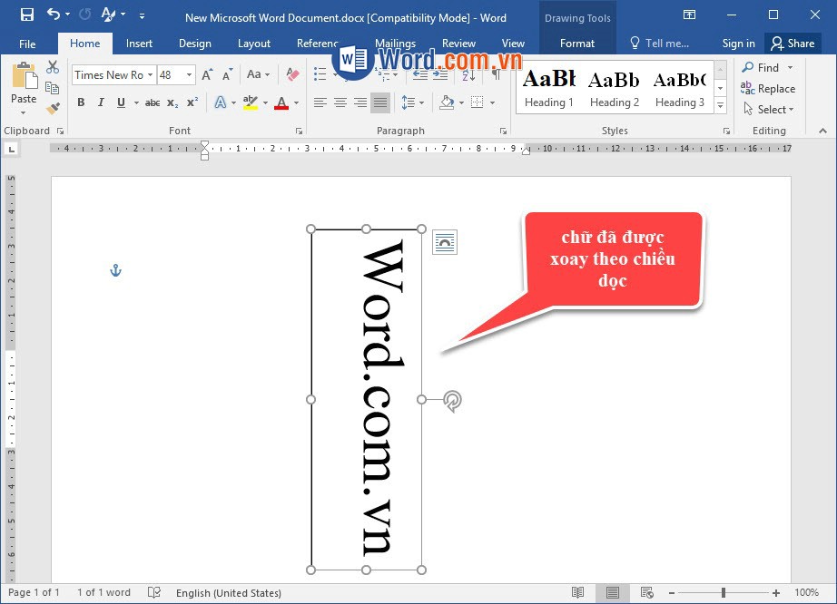 Xoay chữ trong Word: Nếu bạn muốn tạo nên một tài liệu độc đáo và ấn tượng hơn, Word sẽ giúp bạn xoay chữ với những tính năng mới nhất. Việc xoay chữ giúp cho tài liệu của bạn trở nên sinh động hơn, dễ đọc và thu hút hơn. Bạn có thể dùng tính năng xoay chữ để tạo ra các mẫu giấy mời, poster quảng cáo hay bất kỳ tài liệu nào theo phong cách riêng của mình.