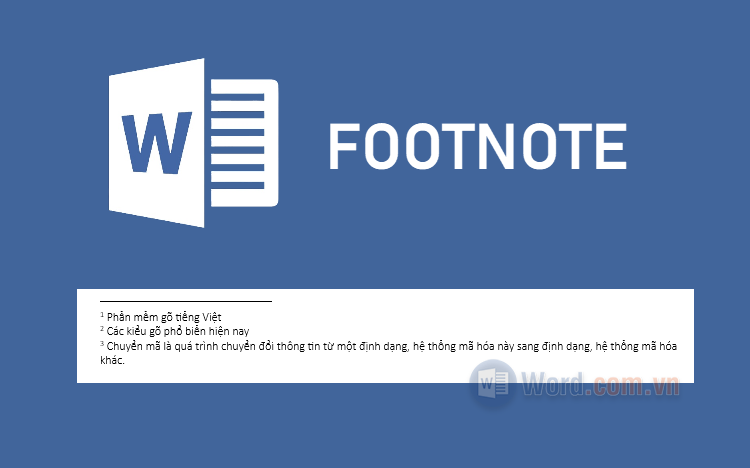 Cách tạo Footnote trong Word
