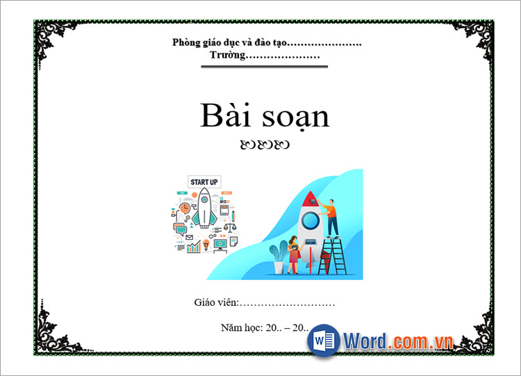 Mẫu bìa Word ngang đẹp nhất 3