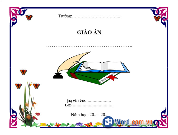 Mẫu bìa Word ngang đẹp nhất 4