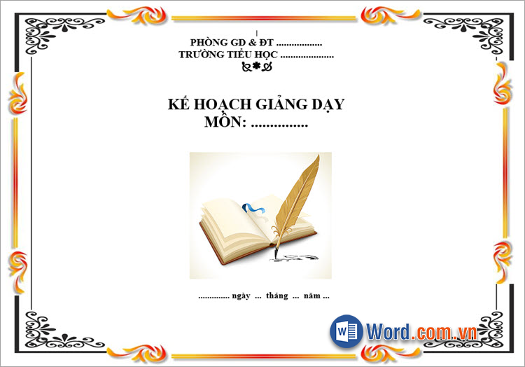 Mẫu bìa Word ngang đẹp nhất 6