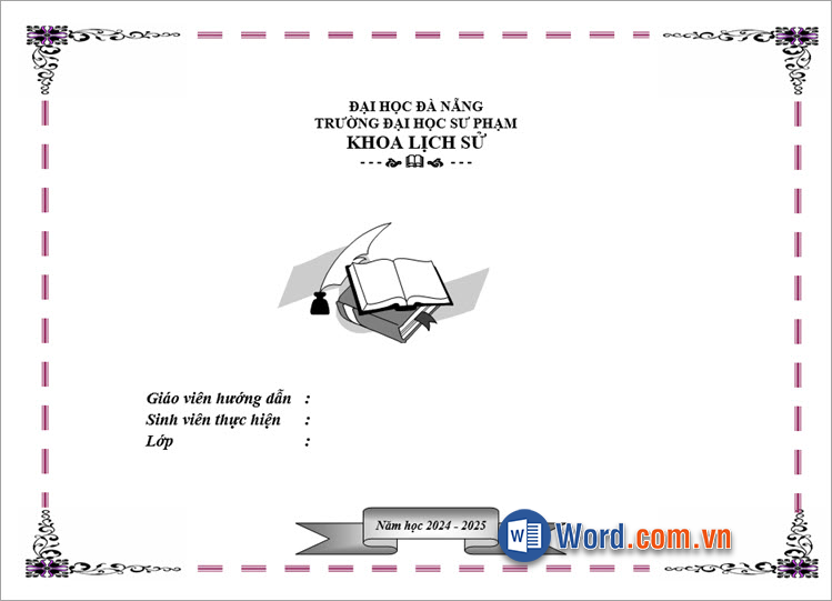 Mẫu bìa Word ngang đẹp nhất 7