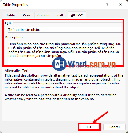 Nhập mô tả chi tiết của bảng trong Description