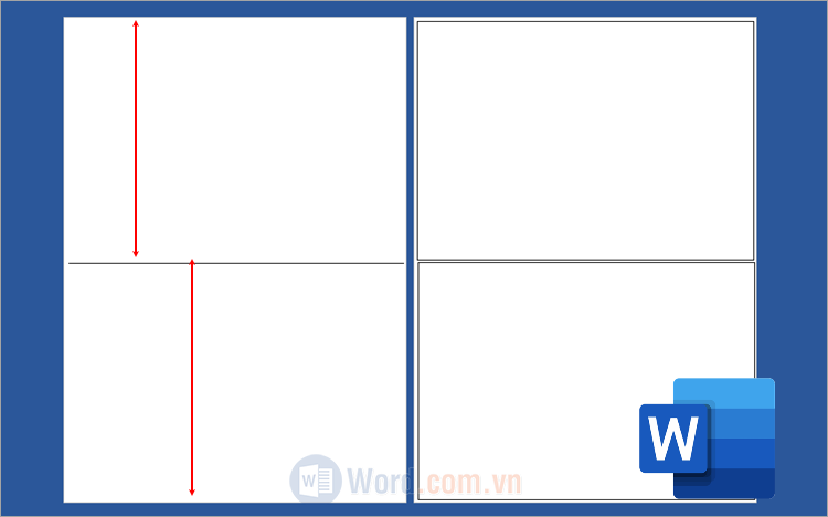 Cách chia đôi trang giấy theo chiều ngang trong word