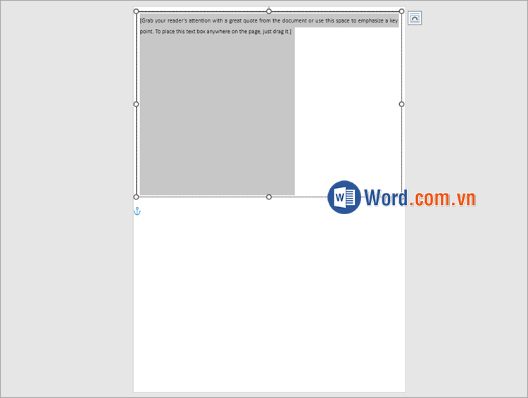 Tùy chỉnh kích thước Text Box bằng nửa trang giấy