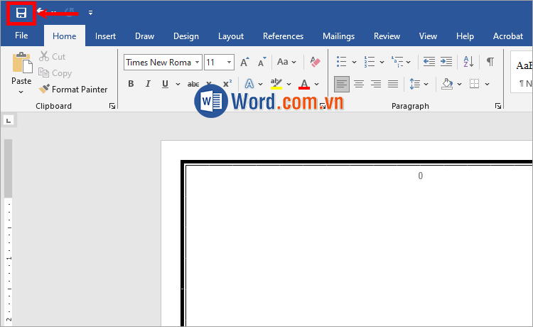 Nhấn tổ hợp Ctrl + S hoặc biểu tượng Save để lưu lại file