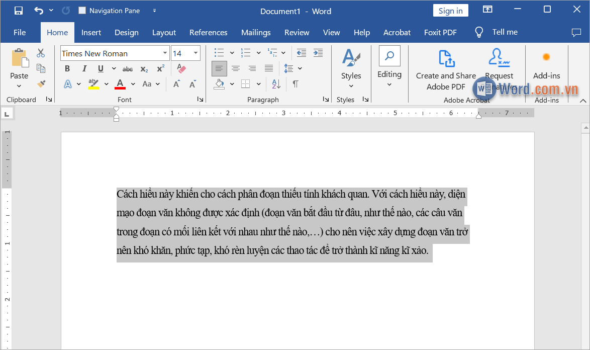Hoàn tất việc thu gọn chữ vào một dòng trong Word