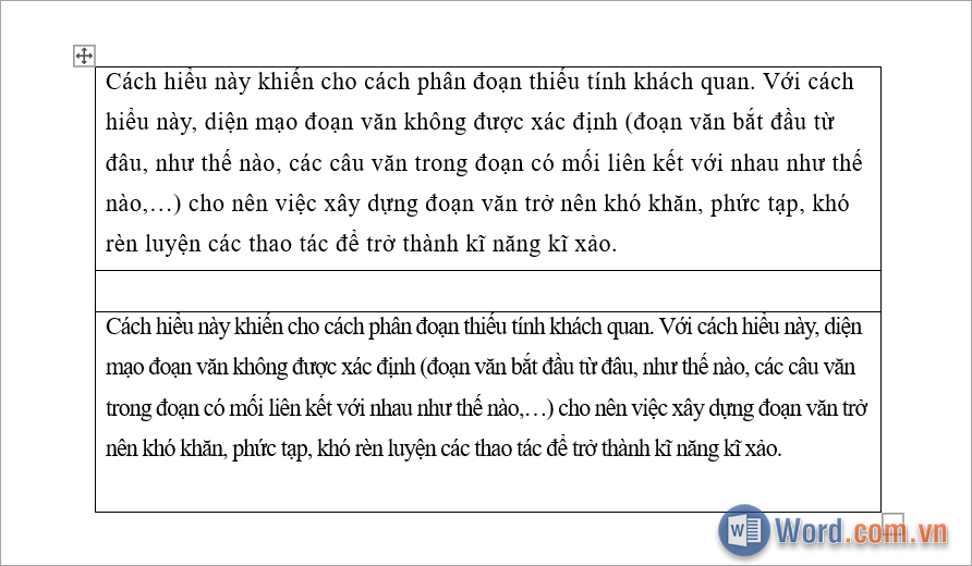 Kết quả sau khi chúng ta thực hiện việc dồn chữ vào 1 dòng trong Word