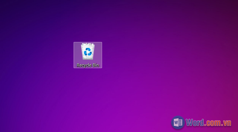 Muốn xóa file Word vĩnh viễn mở Recycle Bin (Thùng rác)