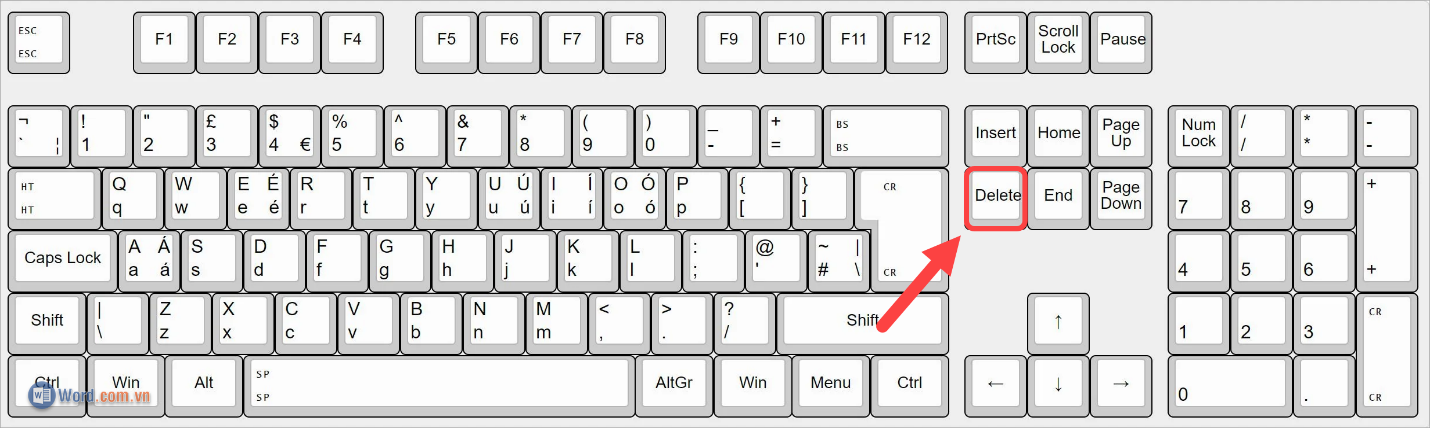 Nhấn phím Delete trên bàn phím để xóa dữ liệu trong bảng tính
