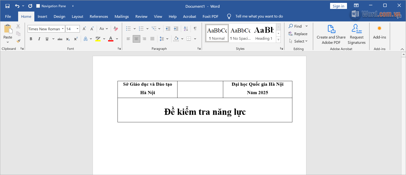 Tạo bảng trong Word và căn chỉnh các nội dung bên trong