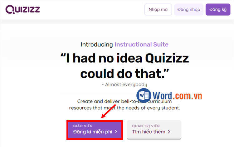 Truy cập Quizizz và đăng nhập vào tài khoản Truy cập Quizizz và đăng nhập vào tài khoản