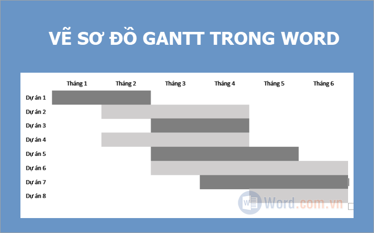 Cách vẽ sơ đồ Gantt trong Word