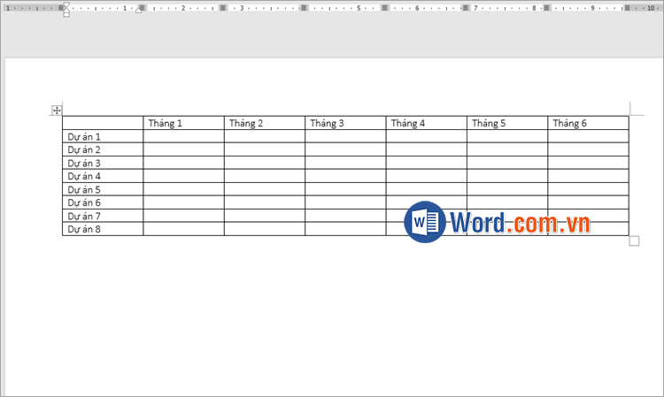 Điền thông tin bảng trong word