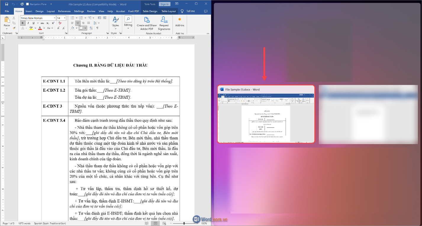 Chọn cửa sổ còn lại để lấp đầy vào khoảng trống màn hình