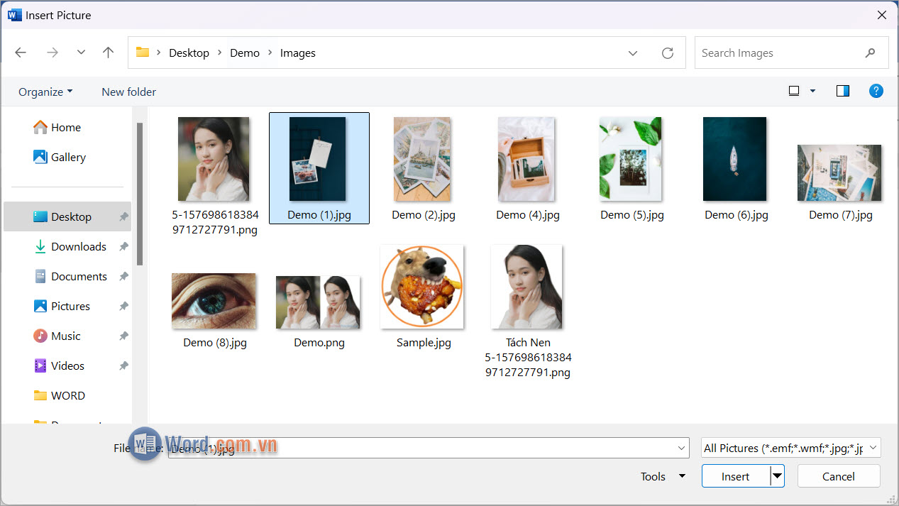 Chọn hình ảnh trên máy tính và ấn Open