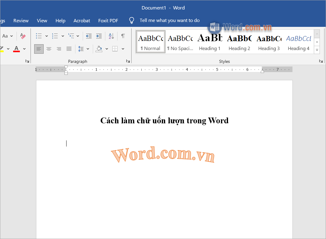 Hoàn tất thiết kế chữ uốn lượn trong Word