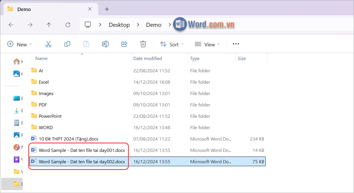 Kiểm tra file Word sau khi thực hiện lệnh cắt