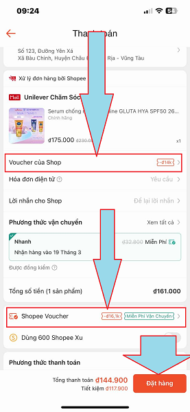 Hoàn tất quá trình thanh toán