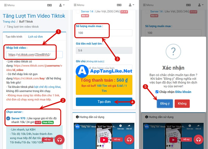 Dịch vụ mua tim tiktok tại AppTangLike