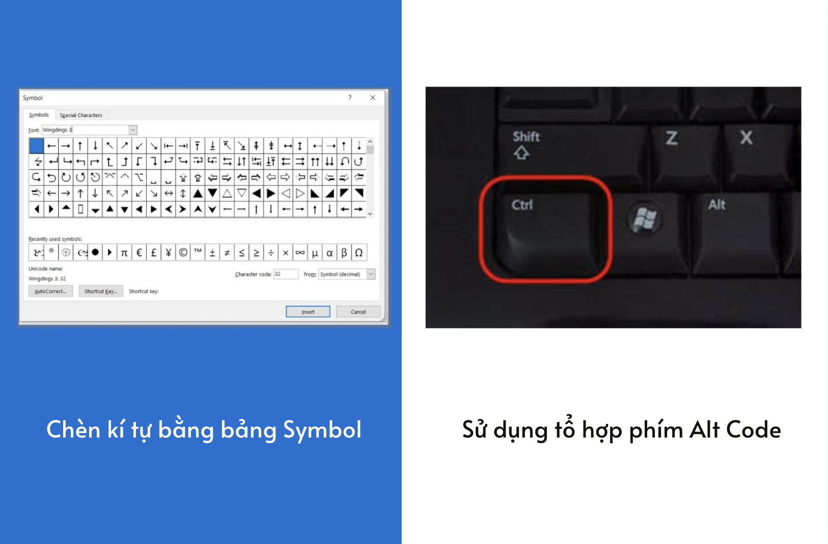 Hai cách để chèn kí tự đặc biệt trong Word