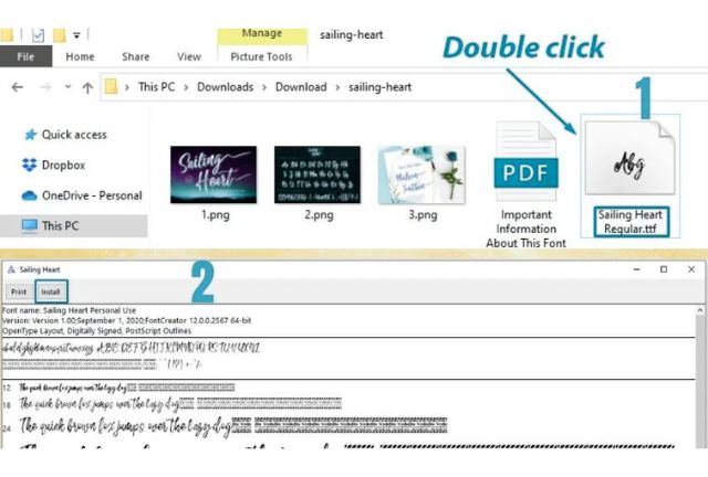 Cài đặt font trực tiếp